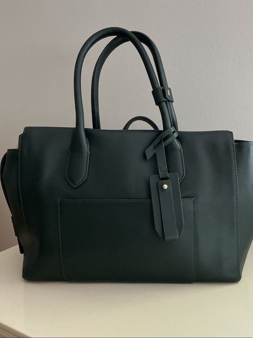 J. Crew Black Leather Double-Handle Tote